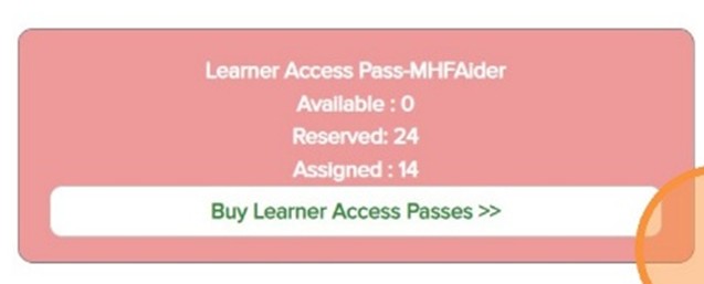 Learner Access Pass inventory after EOIs are converted to enrolments. Available: 0 Reserved: 24 Assigned: 14